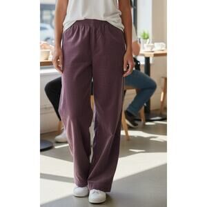 Alfred Dunner Women’s Purple Corduroy Style Elastic Waist Pants – Size 12